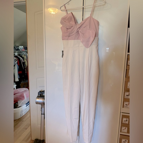 Express Statement Bow Pink Jumpsuit/Pantsuit - Picture 3 of 8